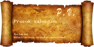 Prorok Valentin névjegykártya